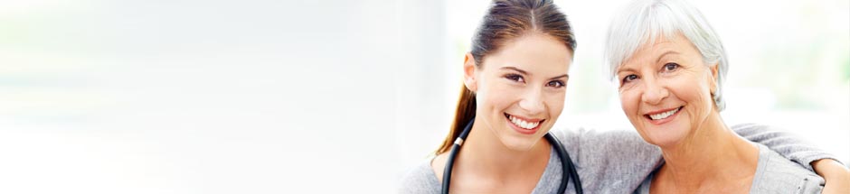 Female doctor and senior woman patient